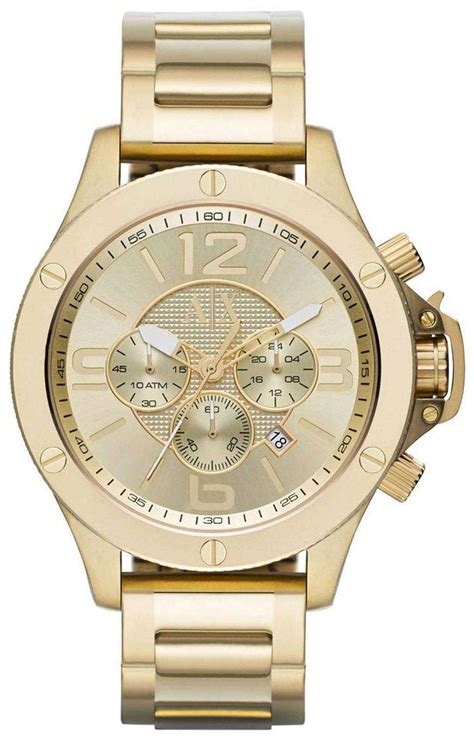 Armani Exchange Chronograph Champagne Dial .